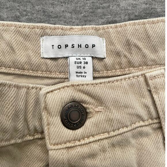 New TOPSHOP Womens Size 6 Beige Denim Low Slung Maxi Skirt - Picture 4 of 12